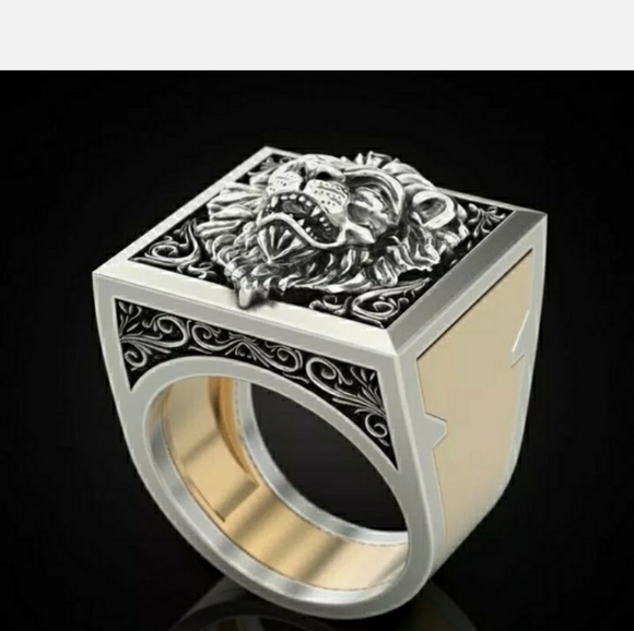 size 11 silver and gold ring - Picture 4 of 5